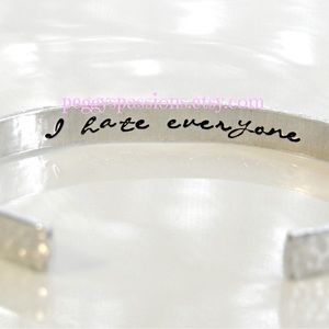 Adjustable Bangle, Hidden I Hate Everyone